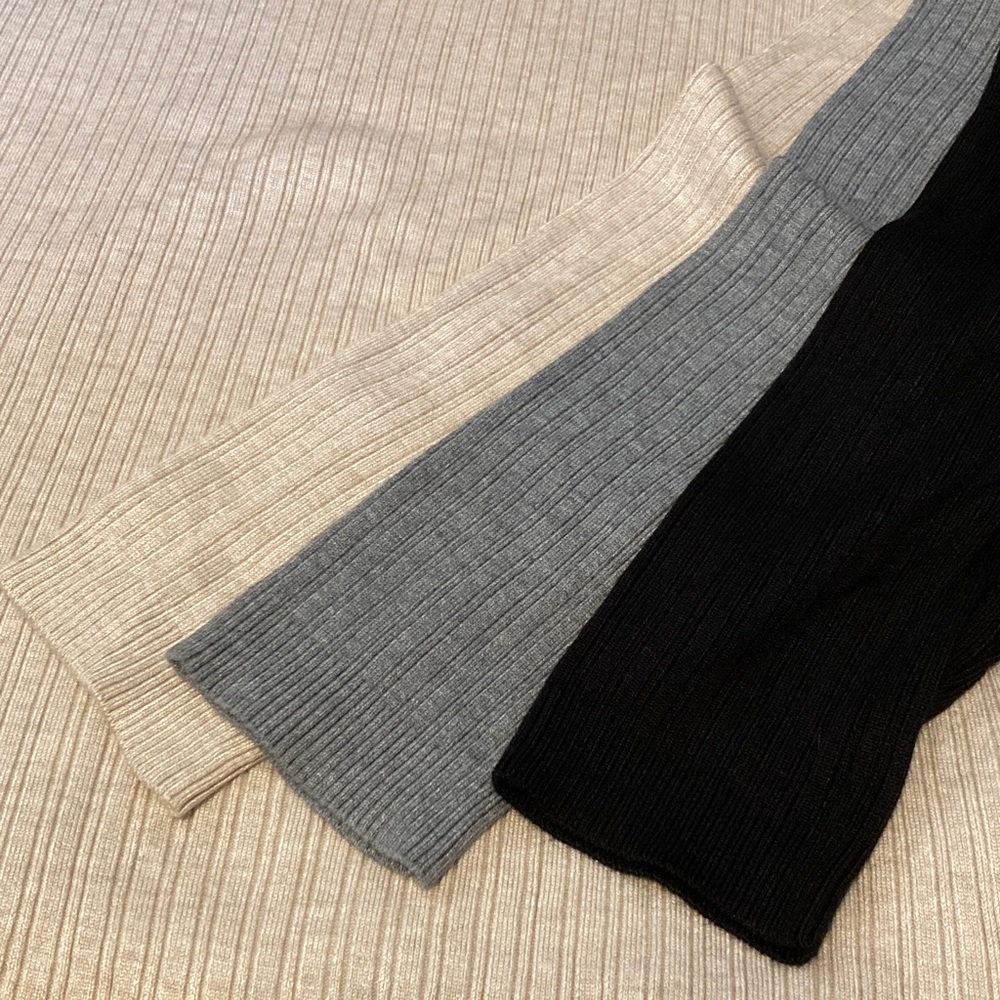 George Ribbed Knit Sweater in Cream, grey and black. Women’s set of 3, NWOT - Picture 4 of 5